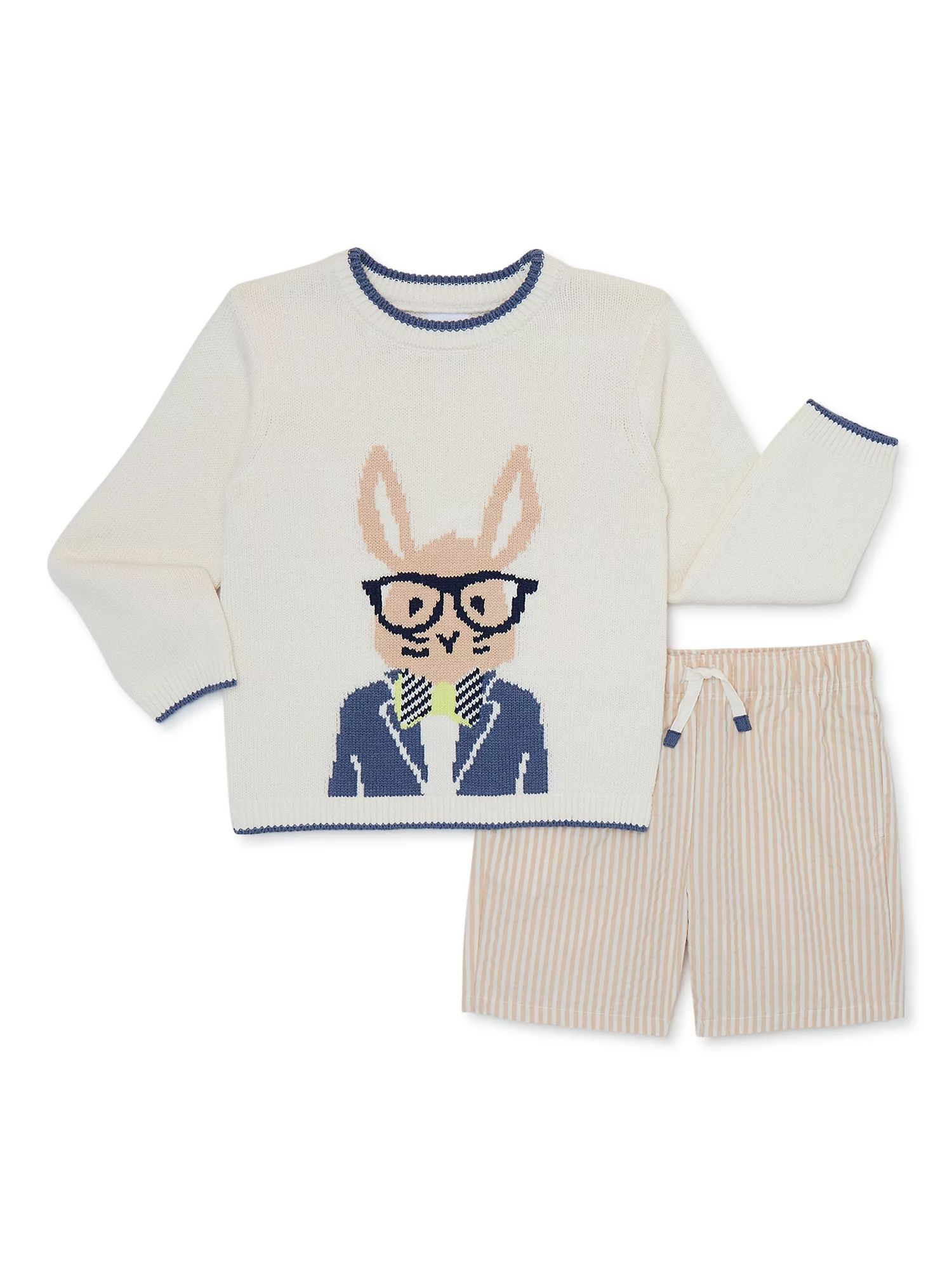 Wonder Nation Toddler Boy Easter Sweater and Shorts Set, 2-Piece, Sizes 2T-5T - Walmart.com | Walmart (US)