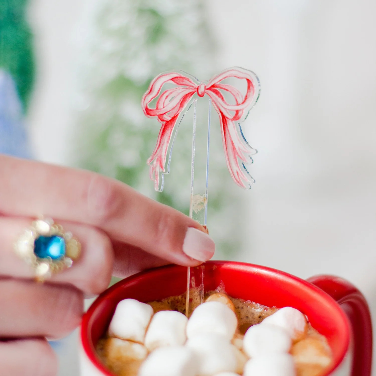 Red Grandmillennial Bows Acrylic Stir Sticks Set of 4 — Simply Jessica Marie | Simply Jessica Marie