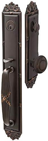 Emtek Contemporary Tubular Entry Set: Imperial Style with a Ribbon & Reed Knob on The Interior Si... | Amazon (US)
