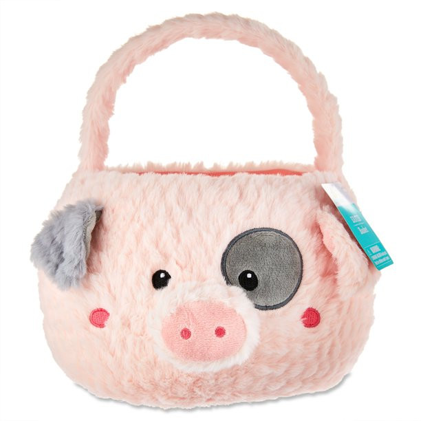 Way To Celebrate 10.5" Plush Pig Easter Basket - Walmart.com | Walmart (US)