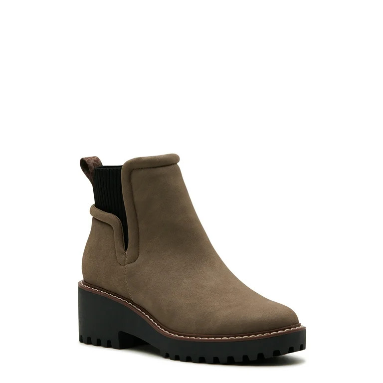 Time and Tru Women's Rib Collar Lug Booties | Walmart (US)