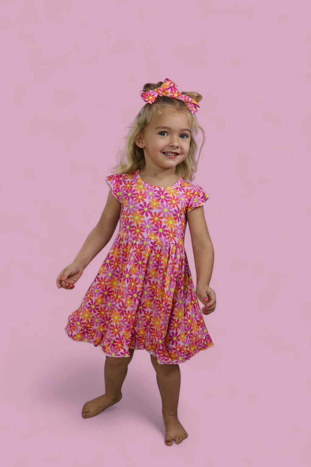 PETAL POWER DREAM CAP SLEEVE RUFFLE DRESS | Dream Big Little Co.