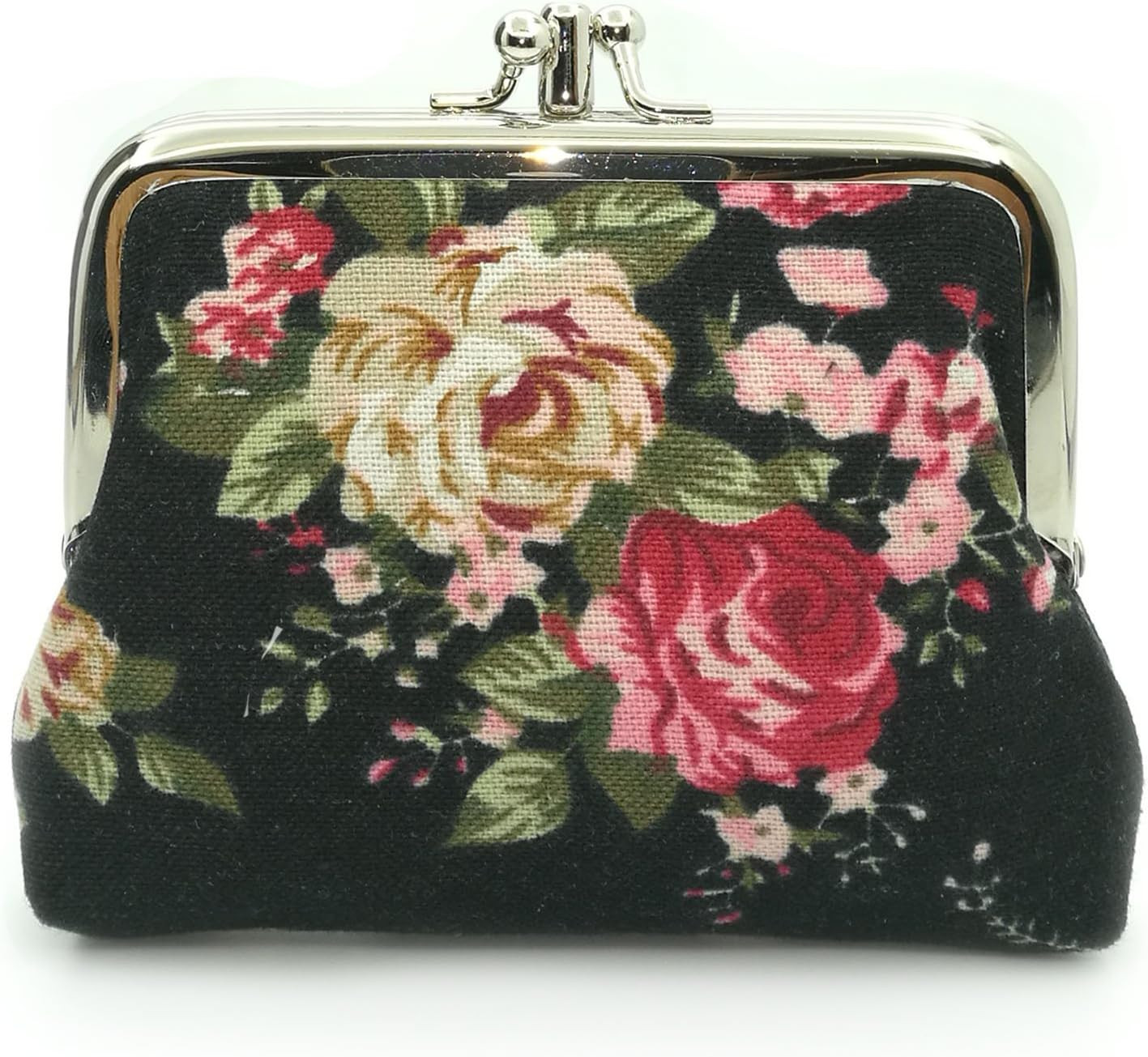 Cute Floral Buckle Coin Purses Vintage Pouch Kiss-lock Change Purse Wallets… | Amazon (US)