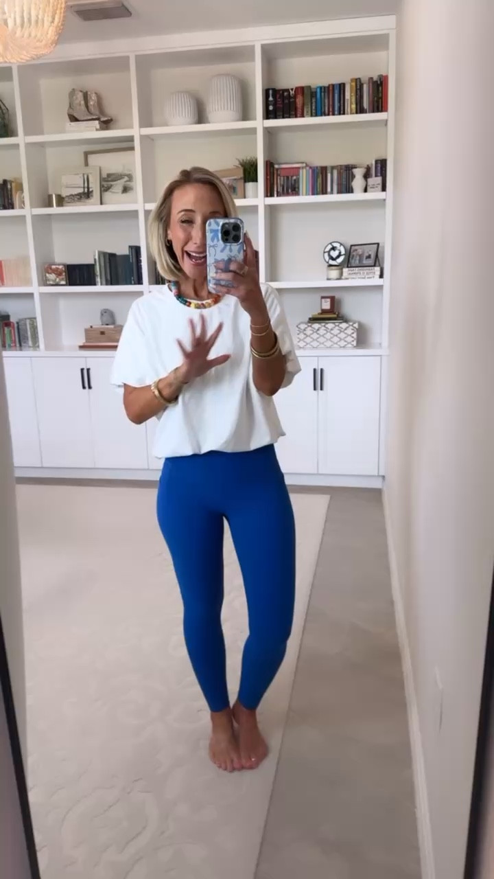 New Leggings - for working out or lounging • Use code: LESLIEEPD for 30% off (valid: 6/7-6/17) * Crewneck Bubble Hem Cropped T Shirt - size Small. 15 colors. Compression Tummy Control Leggings w/ Pockets & No Front Seam - size Small. 13 colors.

#LTKActive #LTKSeasonal #LTKOver40