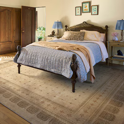 Ruggable Beatrice 8 x 10 (ft) Flatweave Chenille Tan Rectangular Indoor Medallion Vintage Machine... | Lowe's