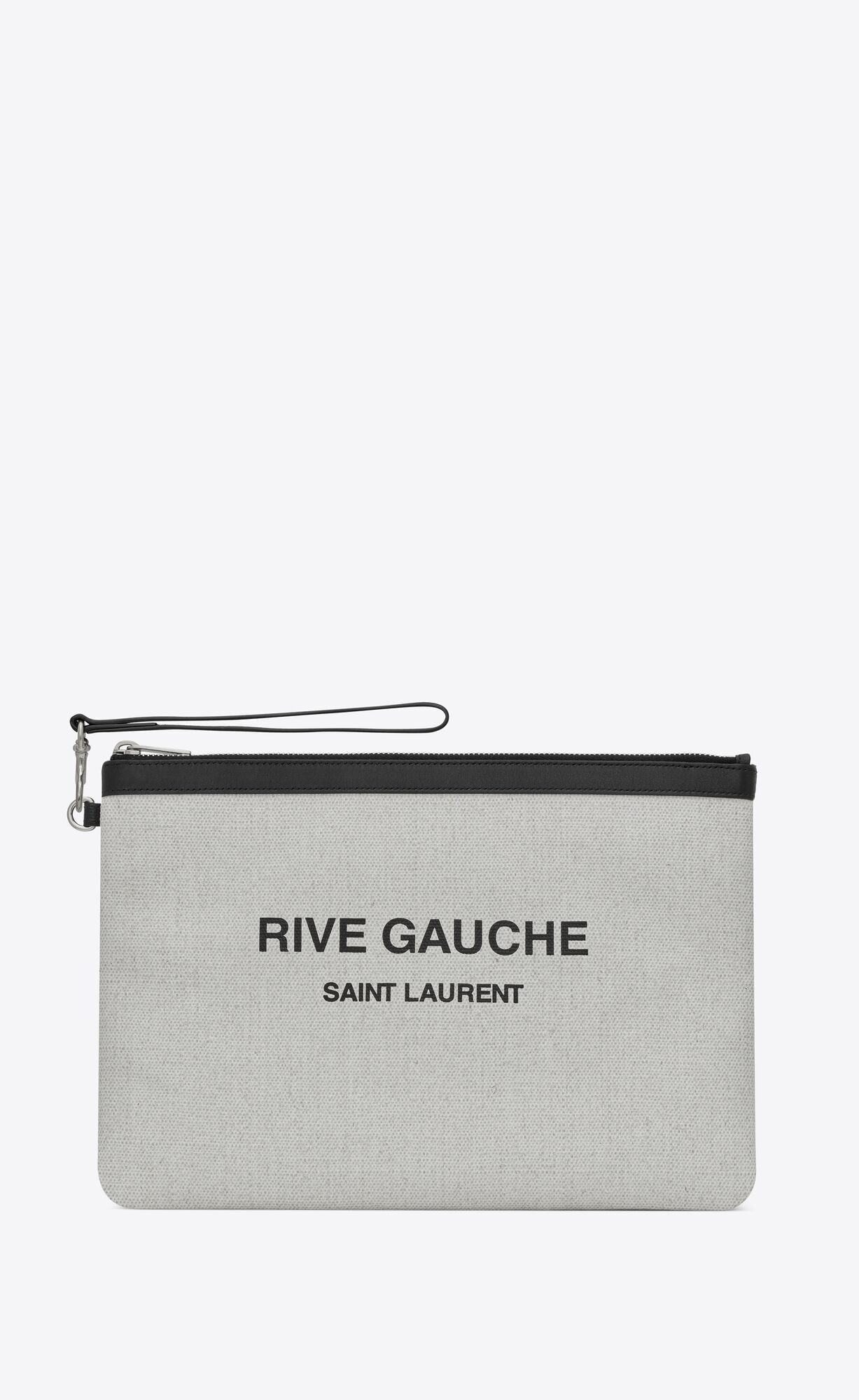 rive gauche zippered pouch in linen canvas | Saint Laurent Inc. (Global)