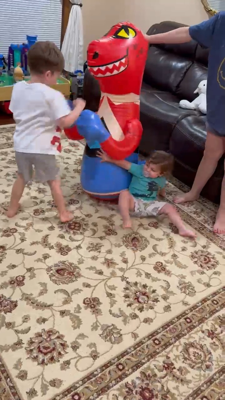 Now they can beat up the dinosaur instead of each other #toys #giftsforkids #christmasgift #toddlergift

#LTKSaleAlert #LTKFamily #LTKKids