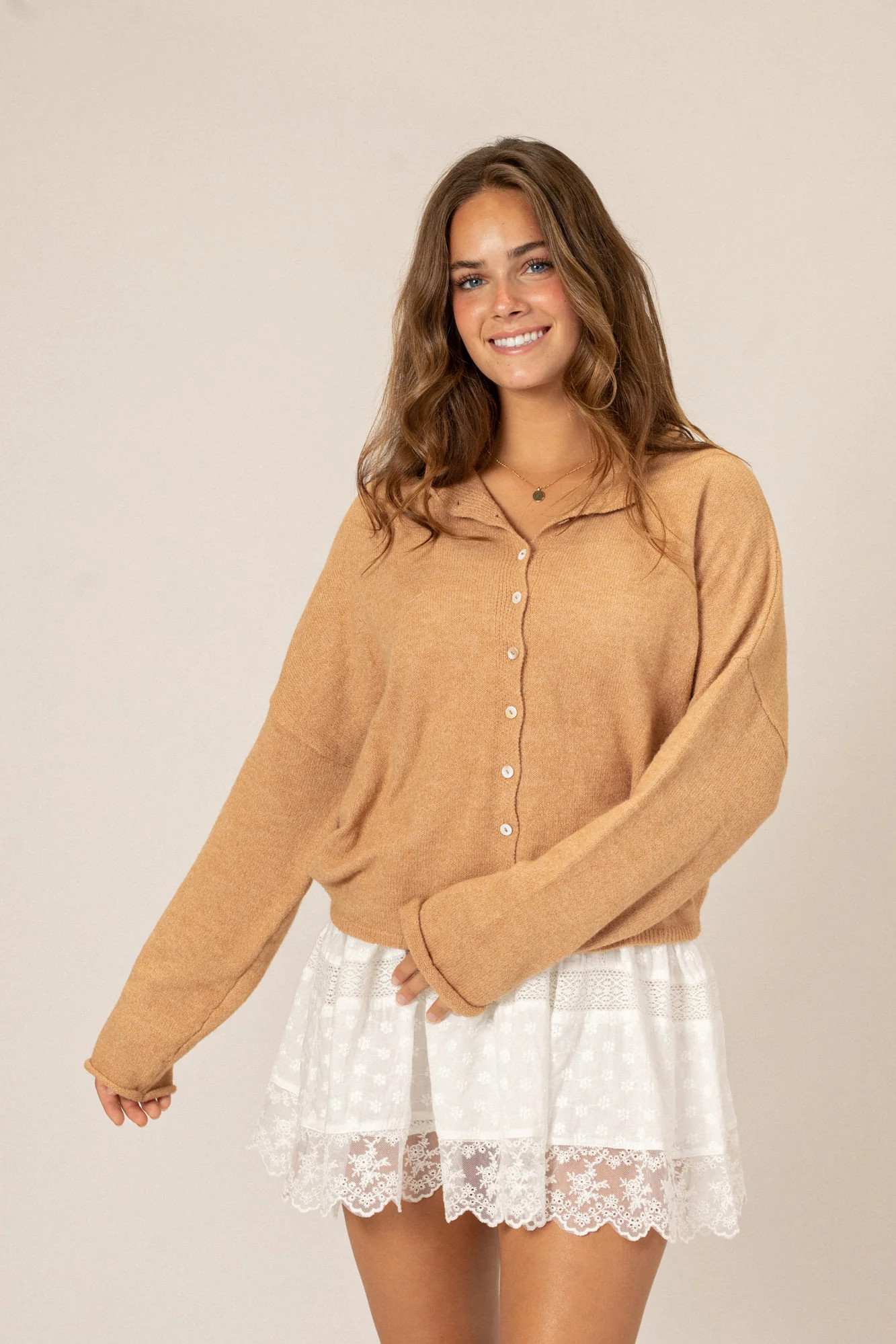 Tristen Buttoned Knit Cardigan | Morning Lavender
