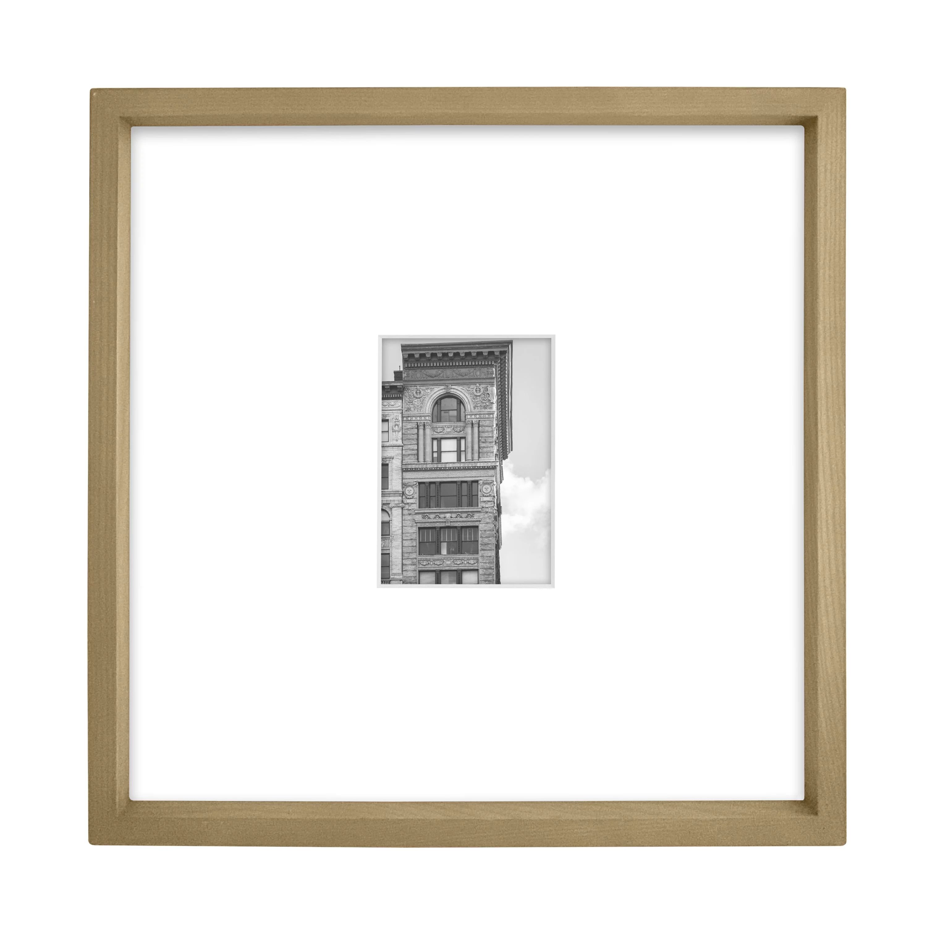 Better Homes & Gardens 18" x 18" Matted to 5" x 7" Wood Wall Picture Frame, Natural Wood | Walmart (US)