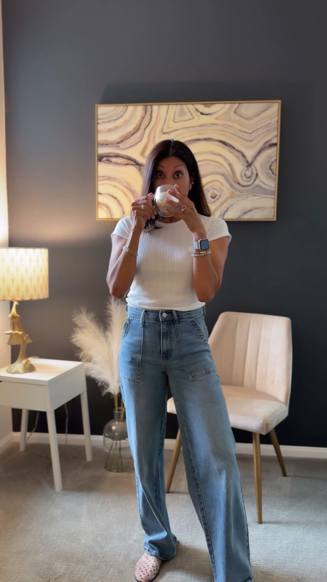 Three pieces to wear on repeat! 

Top size small 
Jeans size 2 
Shoes went down 1/2 a size 
Walmart

#LTKootd #LTKvlog