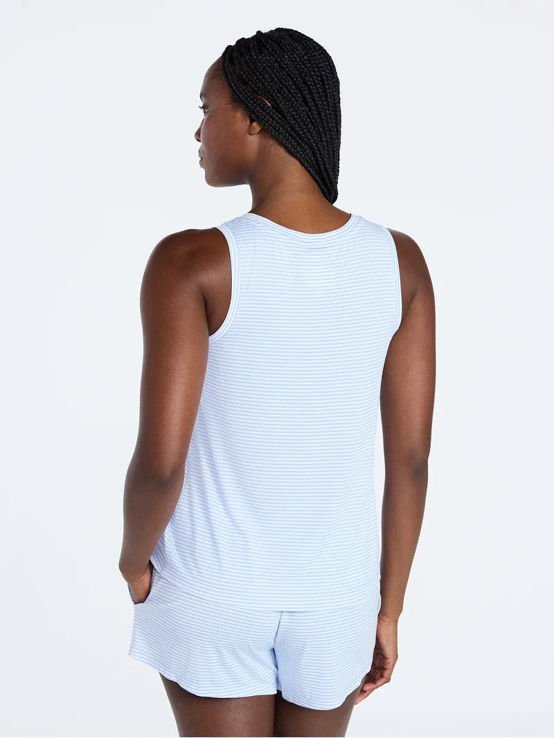 Joyspun Women's Tank Top and Shorts Pajama Set, 2-Piece, Sizes XS-3X | Walmart (US)