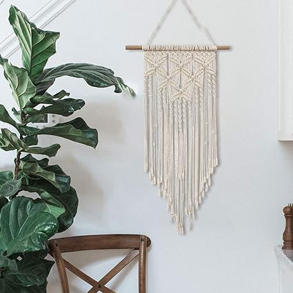 TIMEYARD Macrame Wall Hanging - Woven Wall Art - Macrame Tapestry - Boho Home Decor - 12" W x 31.... | Amazon (US)