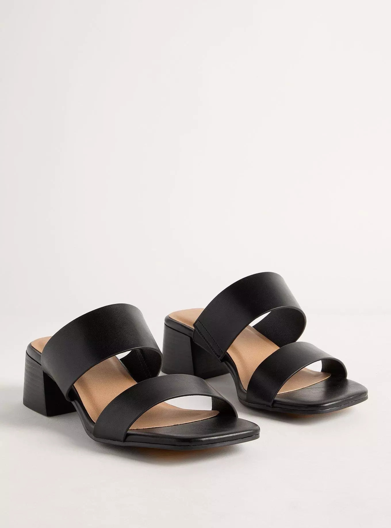 Square Toe Double Band Block Heel Mule | Torrid (US & Canada)