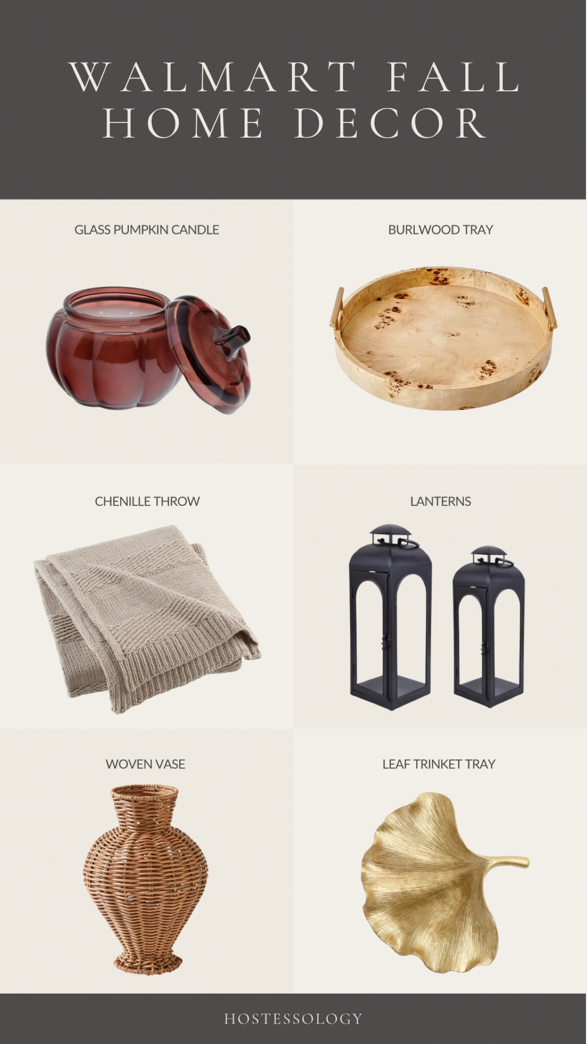 Walmart fall home decor including a pretty burgundy glass pumpkin candle, burlwood tray, chenille throw, lanterns, and more!

#LTKSeasonal #LTKHome #LTKFindsUnder50