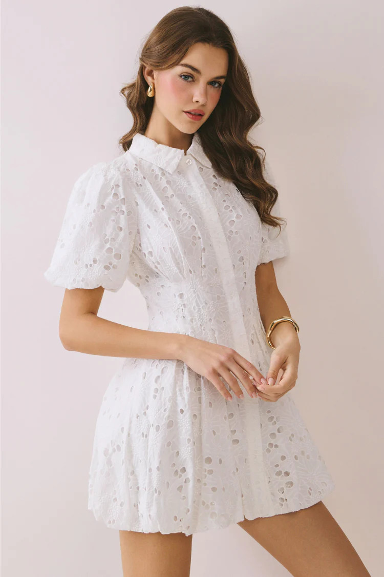 Sweetest Sunday White Eyelet Dress | Confête