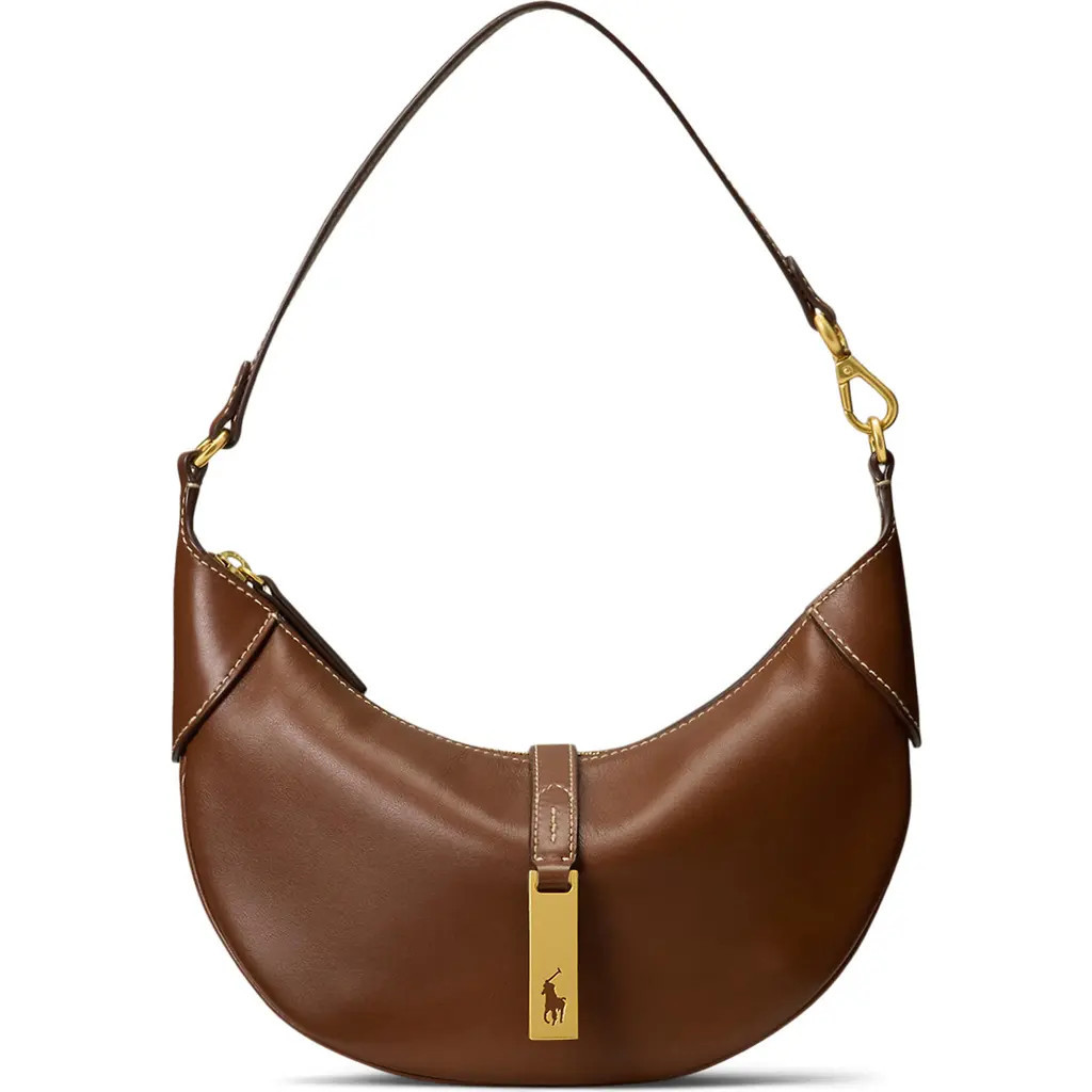 Polo Ralph Lauren Mini Polo ID Leather Shoulder Bag in Cuoio at Nordstrom | Nordstrom