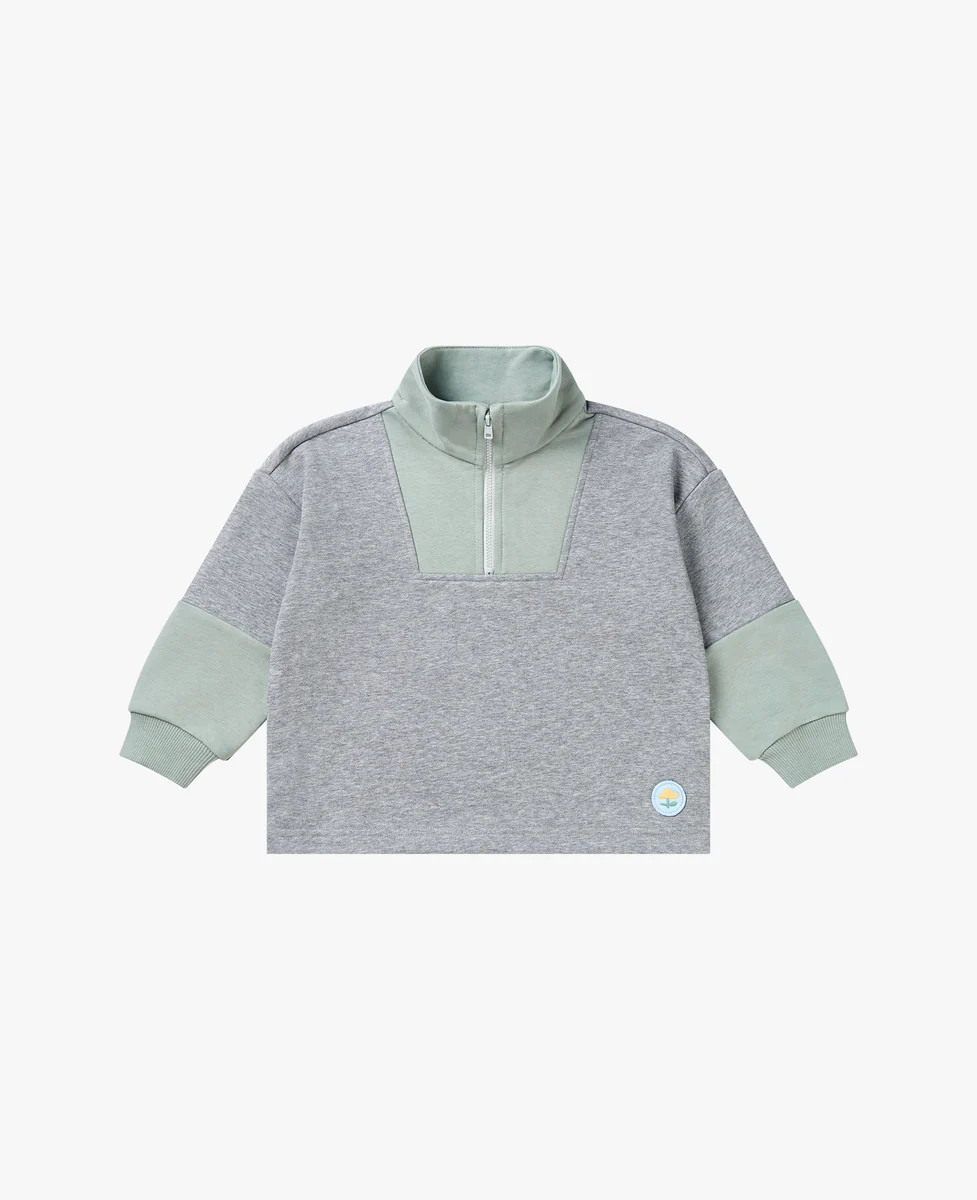 French Terry Zip Up Sweatshirt - Mist | Petite Revery