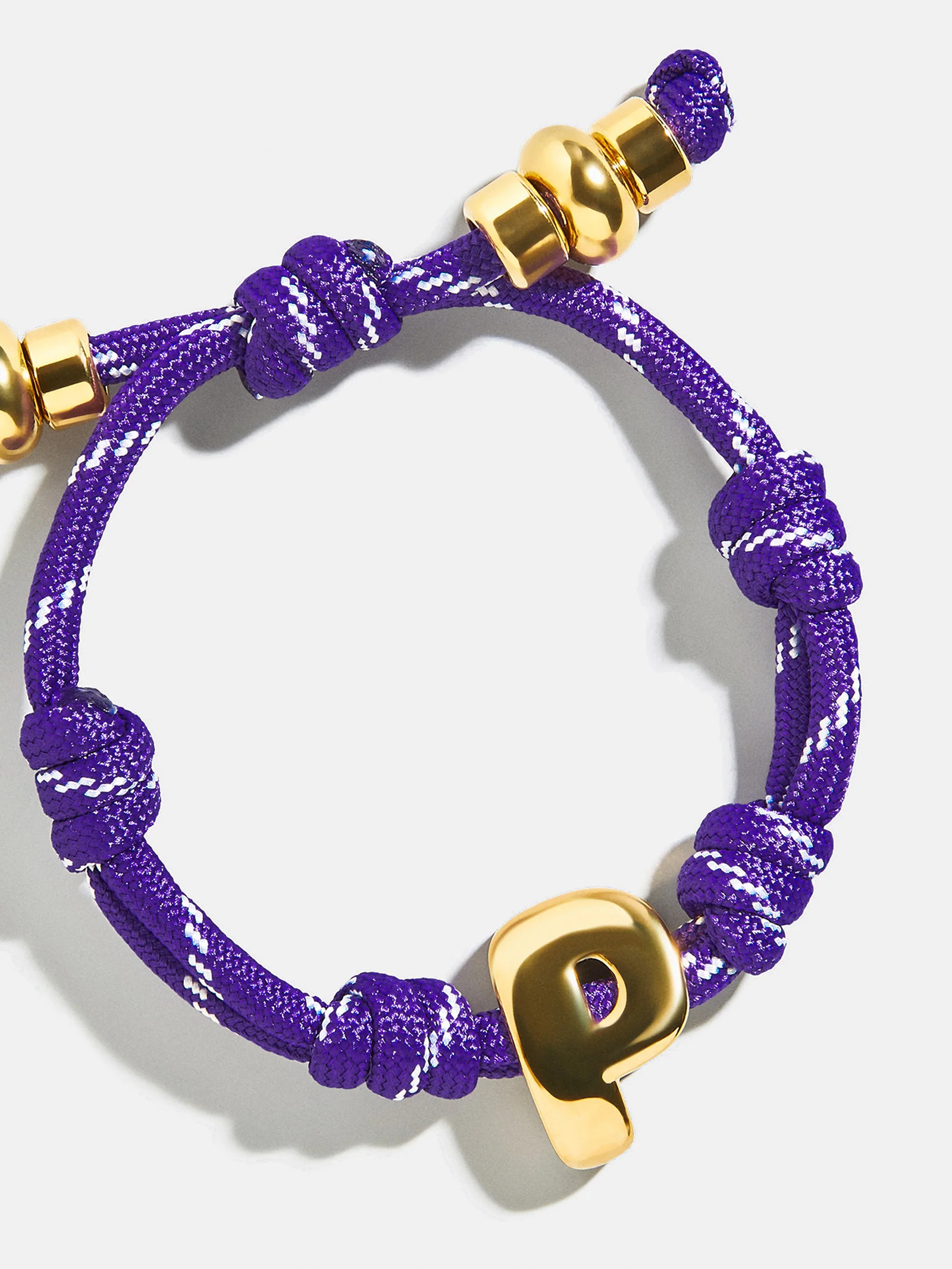 Knotty Initial Custom Bracelet - Purple Single Letter | BaubleBar