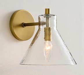 Bridget Petite Recycled Glass Flared Sconce | Pottery Barn (US)