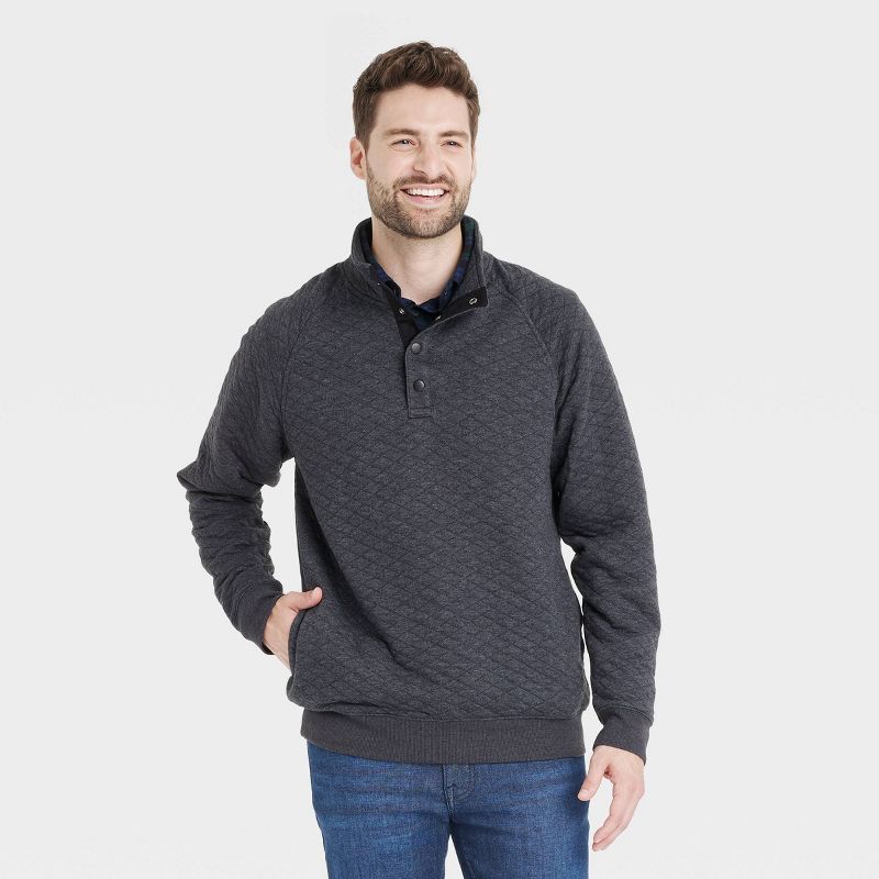 Men's 1/4 Front Snap Quilted Sweatshirt - Goodfellow & Co™ | Target