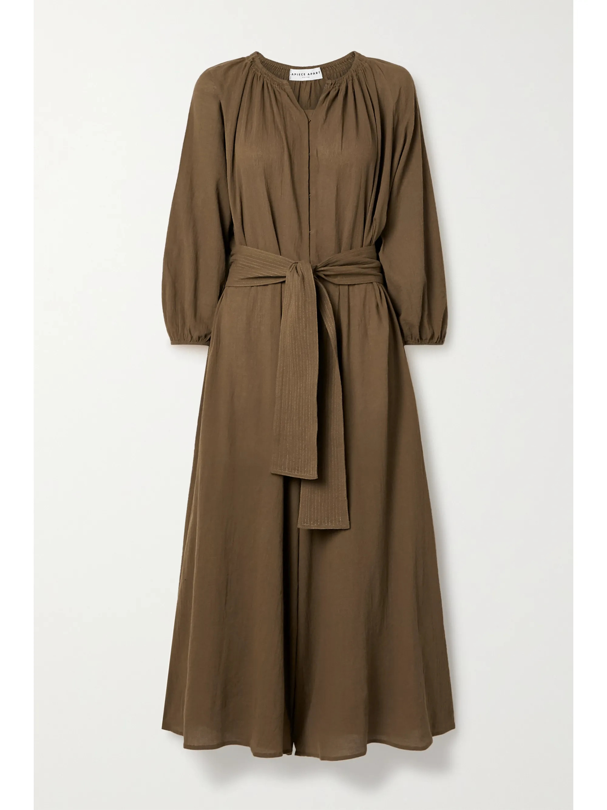 APIECE APARTIsla cropped belted cotton-gauze jumpsuit | NET-A-PORTER (US)
