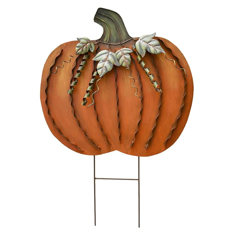 Metal Pumpkin Yard Sign - Fall Decor, Outdoor Garden Decor for Autumn Harvest, Thanksgiving, Hall... | Amazon (US)