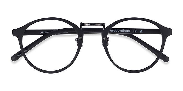 Chillax Round Matte Black & Gunmetal Full Rim Eyeglasses | EyeBuyDirect | EyeBuyDirect.com