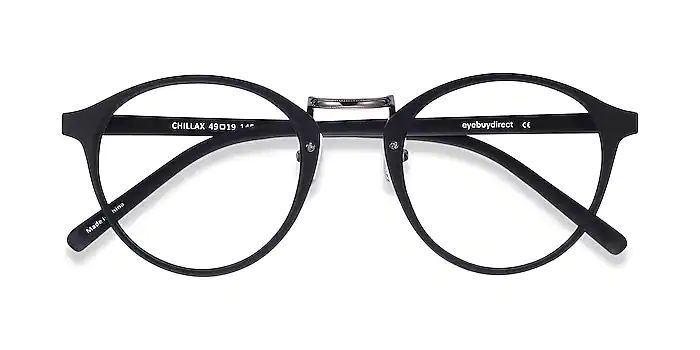 Chillax Round Matte Black & Gunmetal Full Rim Eyeglasses | EyeBuyDirect | EyeBuyDirect.com