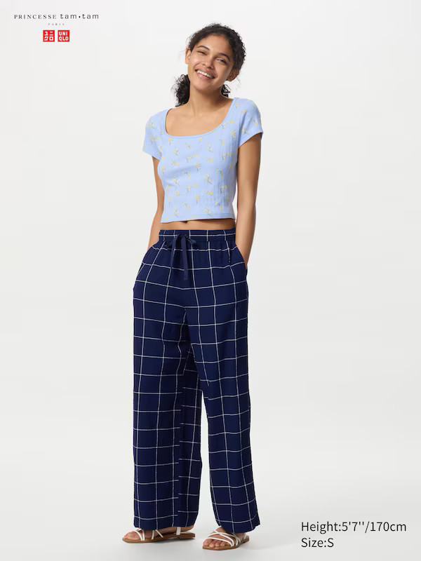 Seersucker Easy Trousers (Windowpane Check) | UNIQLO (UK)