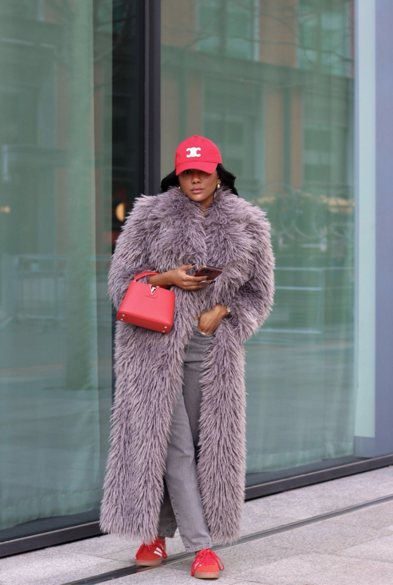 Zara, Celine, Louis vuitton, Tommy jeans, Adidas, Asos, Abercrombie and fitch, transitional outfit, transitional style, winter outfit, winter fashion, faux fur coat, grey fur jacket, straight leg jeans, grey jeans, baseball cap, Adidas gazelle, winter outfit ideas, style inspiration 

#LTKeurope #LTKSeasonal #LTKstyletip