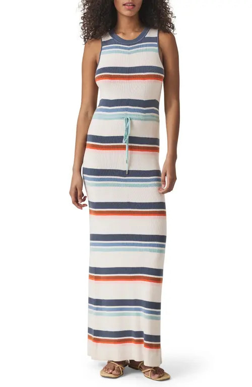 Splendid Polly Stripe Sleeveless Maxi Sweater Dress in Moonstone Multi Stripe at Nordstrom, Size Medium | Nordstrom