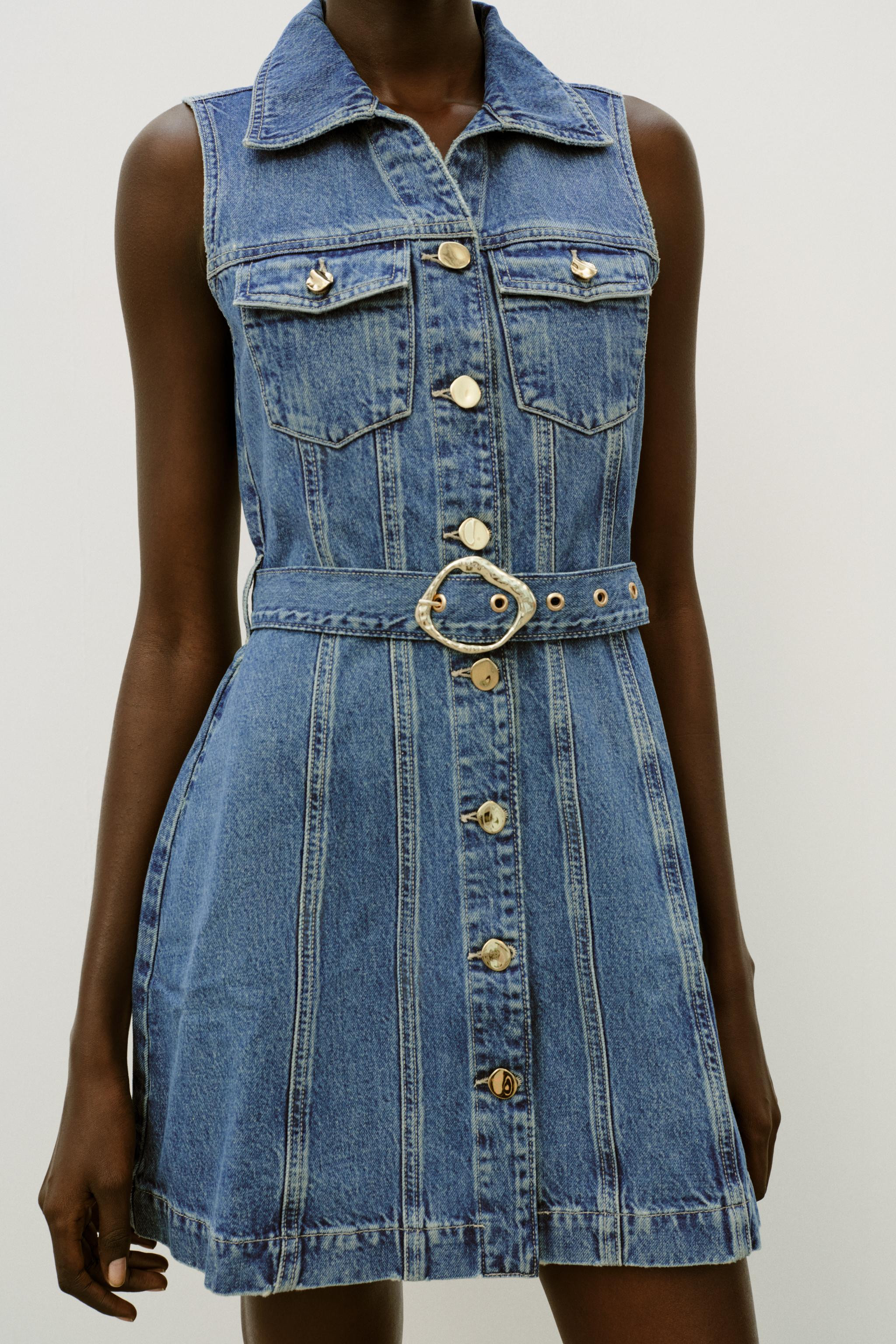 Z1975 SHORT BELTED DENIM DRESS | Zara US