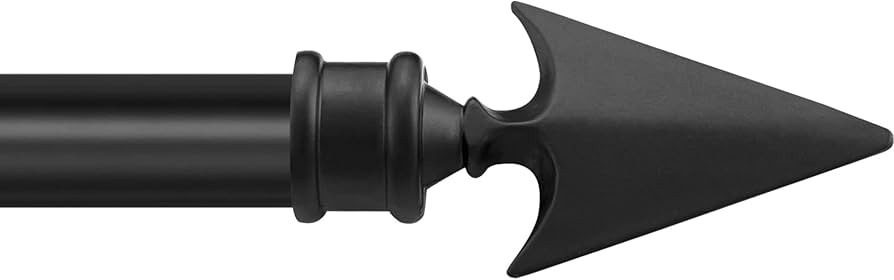Adjustable Black Curtain Rods for Windows 66 to 120 Inch Extendable Drapery Rods with Flat Arrow ... | Amazon (US)