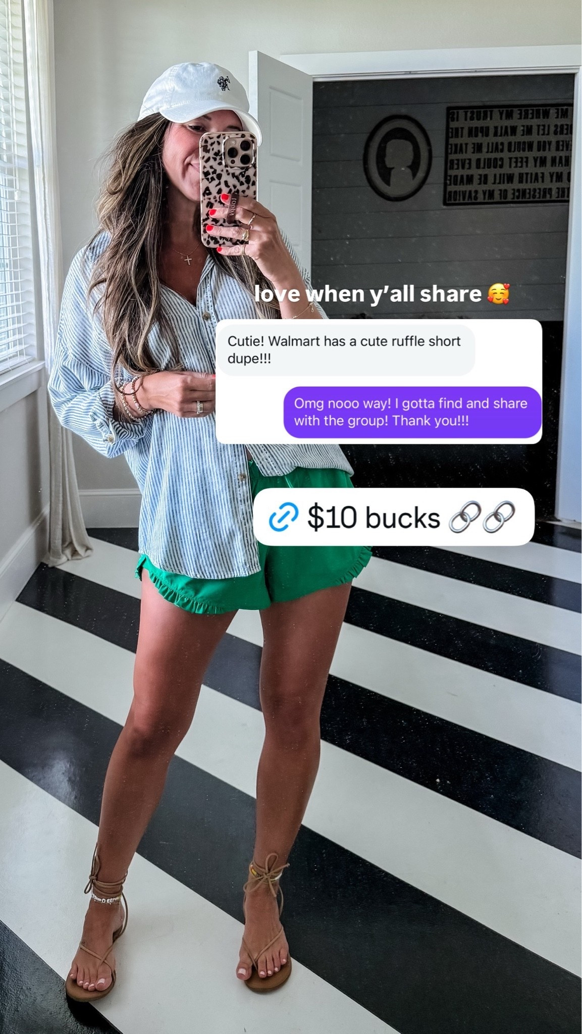 Ruffle track shorts look for less! 
Wearing small in aerie shorts

travel outfit, look for less, stripe button down, ankle sandals, ways to style track shorts, resort wear, sports, mom, teacher

#LTKmomlife #LTKSaleAlert #LTKootd