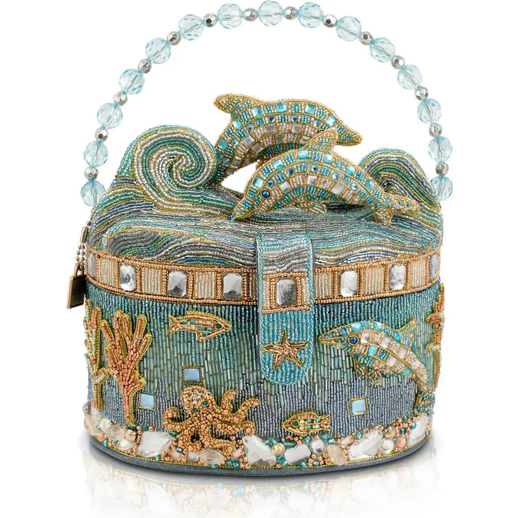 Mary Frances Accessories Crystal Dolphin Top Handle Handbag in Blue at Nordstrom | Nordstrom