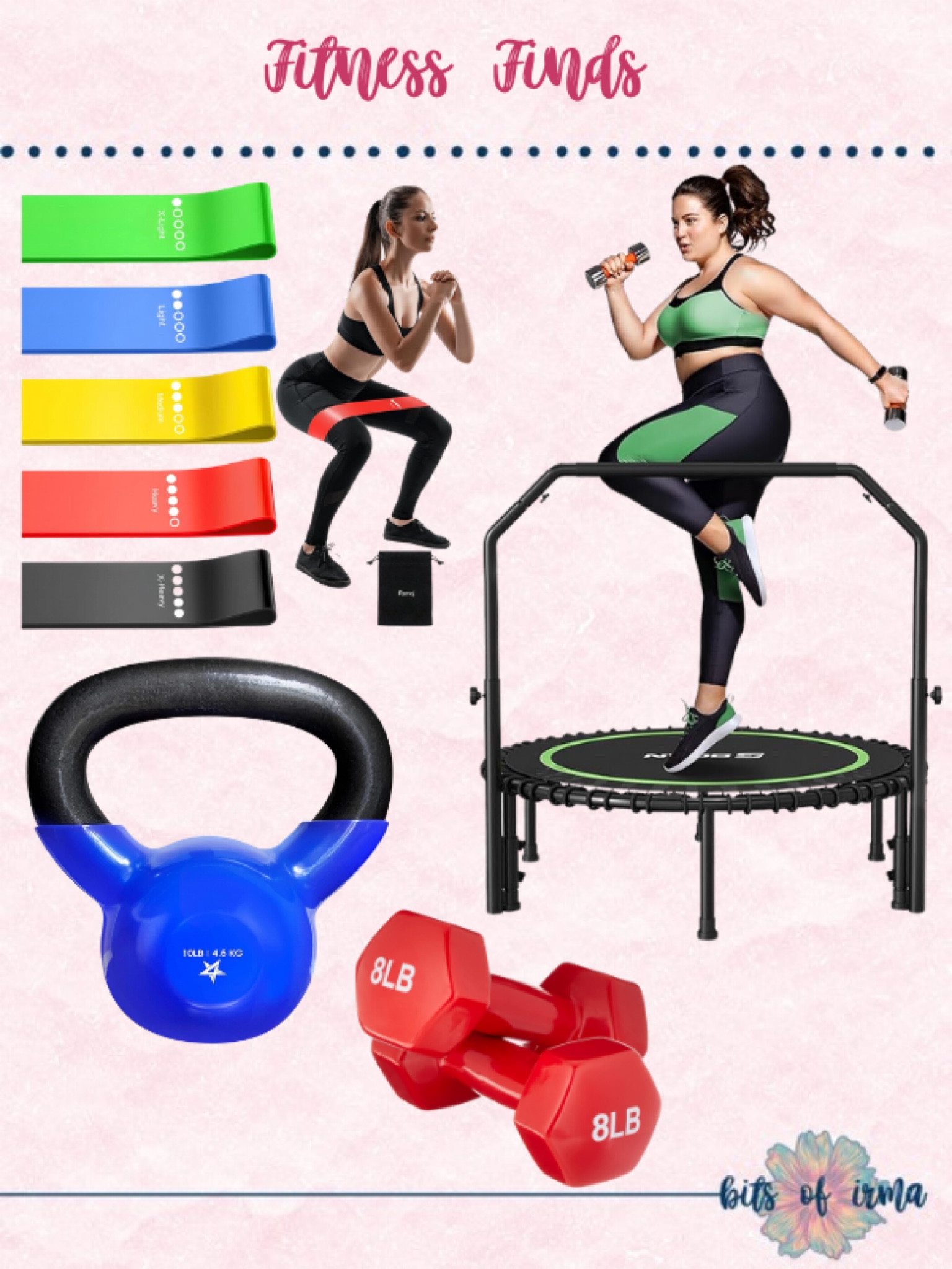 Fitness Finds | Top Workout Essentials | Home Gym Must-Haves | Resistance Bands for Every Level | Strength Training with Kettlebells & Dumbbells | Low-Impact Cardio on a Rebounder | Perfect for Beginners & Fitness Pros | Stay Active & Healthy | Affordable Exercise Gear | Fitness Goals Made Easy | Build Strength & Boost Cardio | Your Guide to Effective Home Workouts!

#LTKFitness #LTKGiftGuide #LTKActive