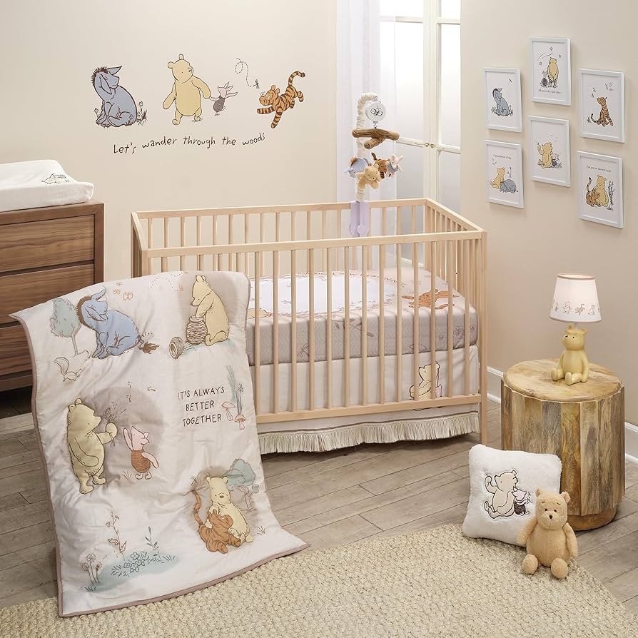 Lambs & Ivy Disney Baby Pooh Bear & Pals Cotton 3Piece Nursery Crib Bedding Set | Amazon (US)