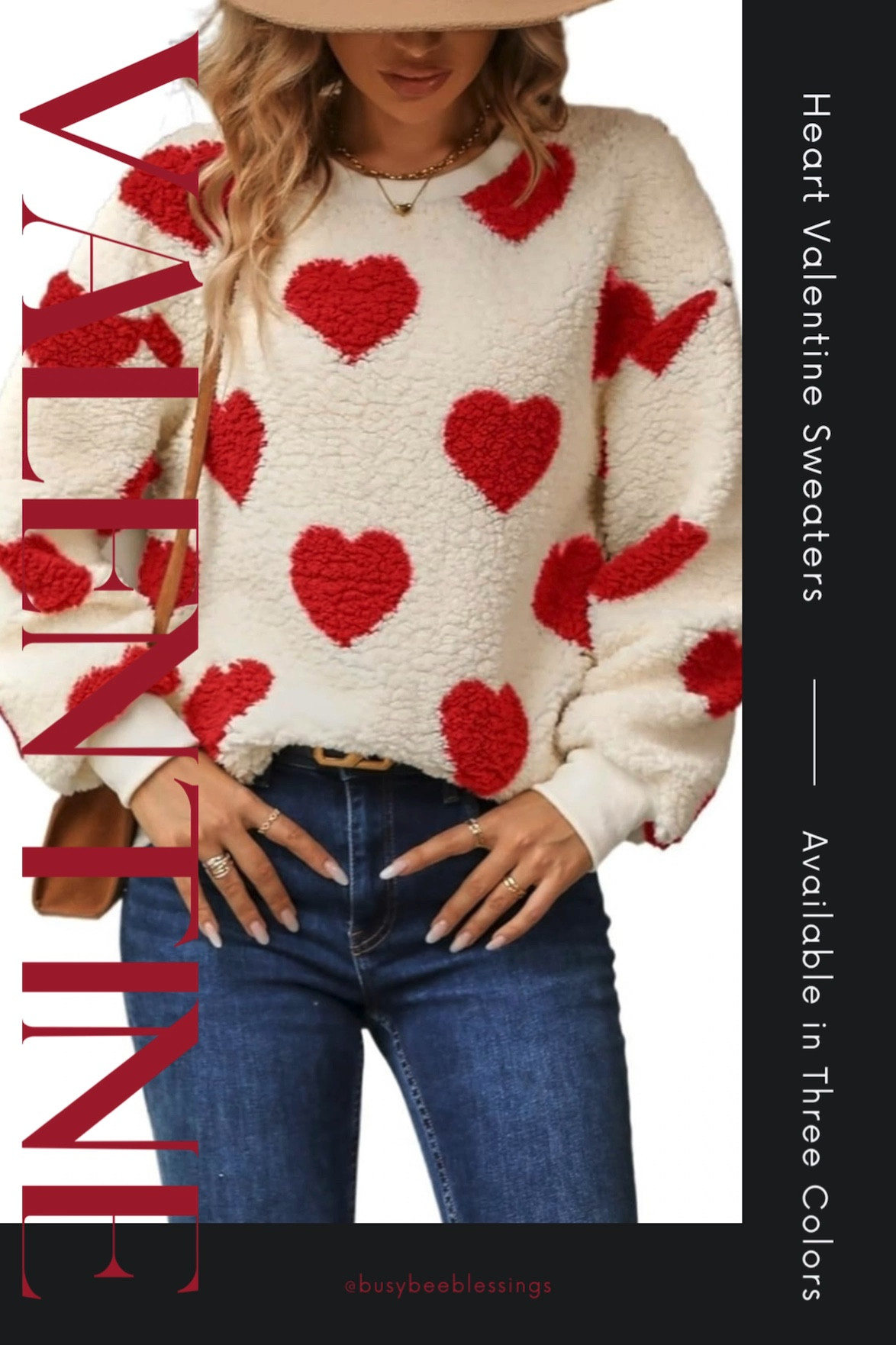 This heart print sweater is so cute for Valentine’s Day. It’s available in three colors and there are many other heart sweater options.

#LTKSeasonal #LTKstyletip #LTKfindsunder50