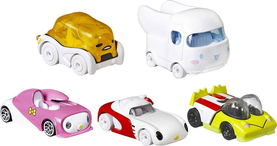 Hot Wheels Sanrio Toy Character Car 5-Pack in 1:64 Scale: Hello Kitty, Keroppi, Gudetama, Cinnama... | Amazon (US)