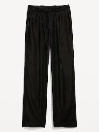 Extra High-Waisted Pleated Taylor Trouser Velvet Pants for Women | Old Navy (CA)