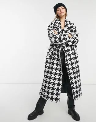 ASOS DESIGN oversized coat in mono | ASOS (Global)