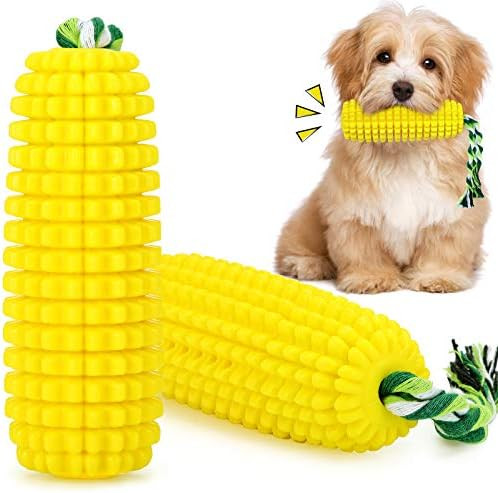 Dog Chew Toys Puppy Toothbrush Clean Teeth Interactive Corn Toys Dog Toys Aggressive Chewers Smal... | Amazon (US)
