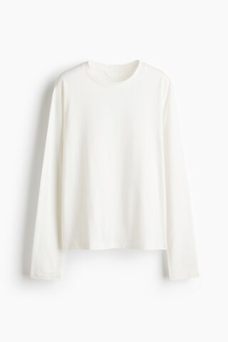 H & M - Long-Sleeved Cotton Top - White | H&M (US + CA)