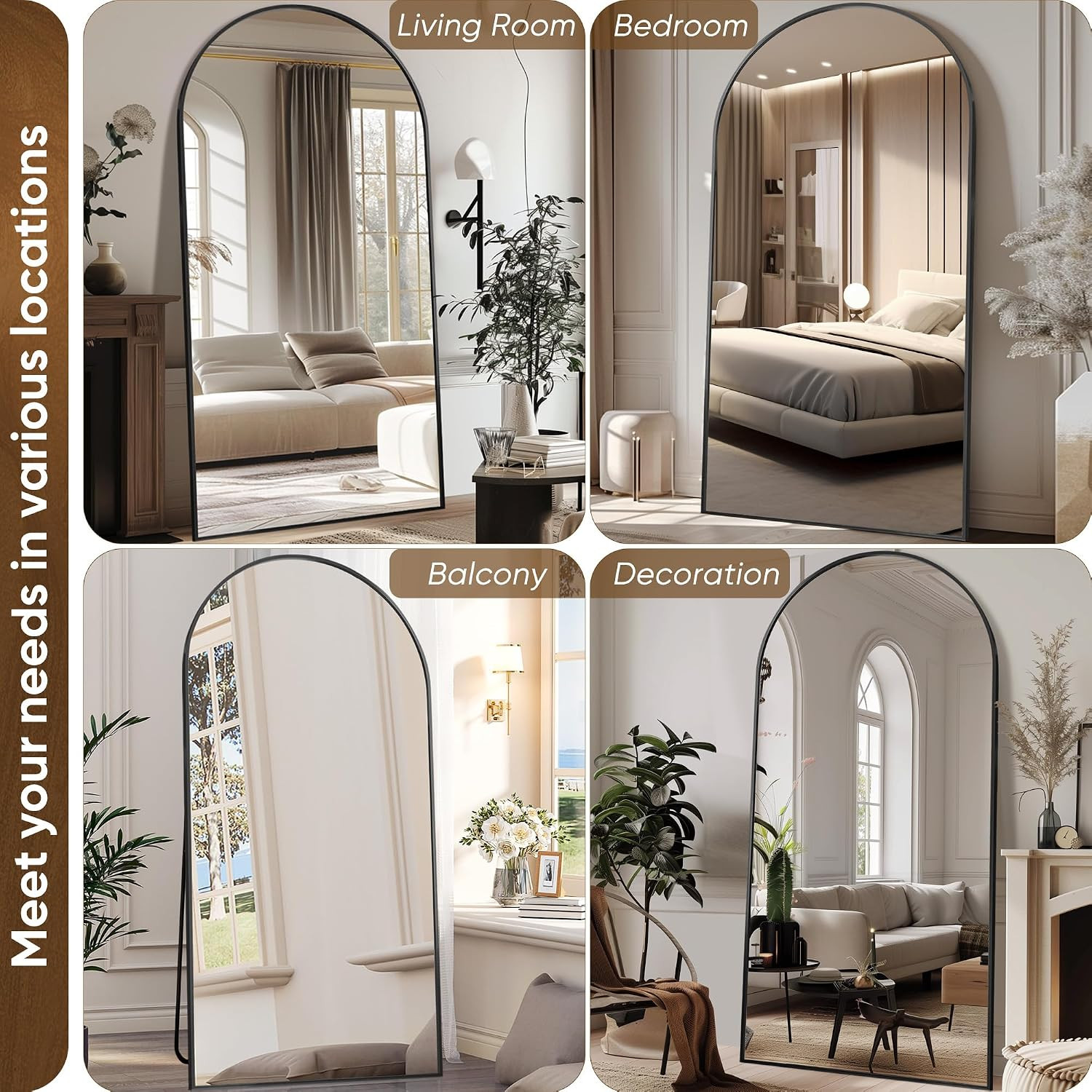 Antok Full Length Mirror, 81"x41" Oversized Floor Mirror Freestanding, Full Body Floor Standing M... | Amazon (US)