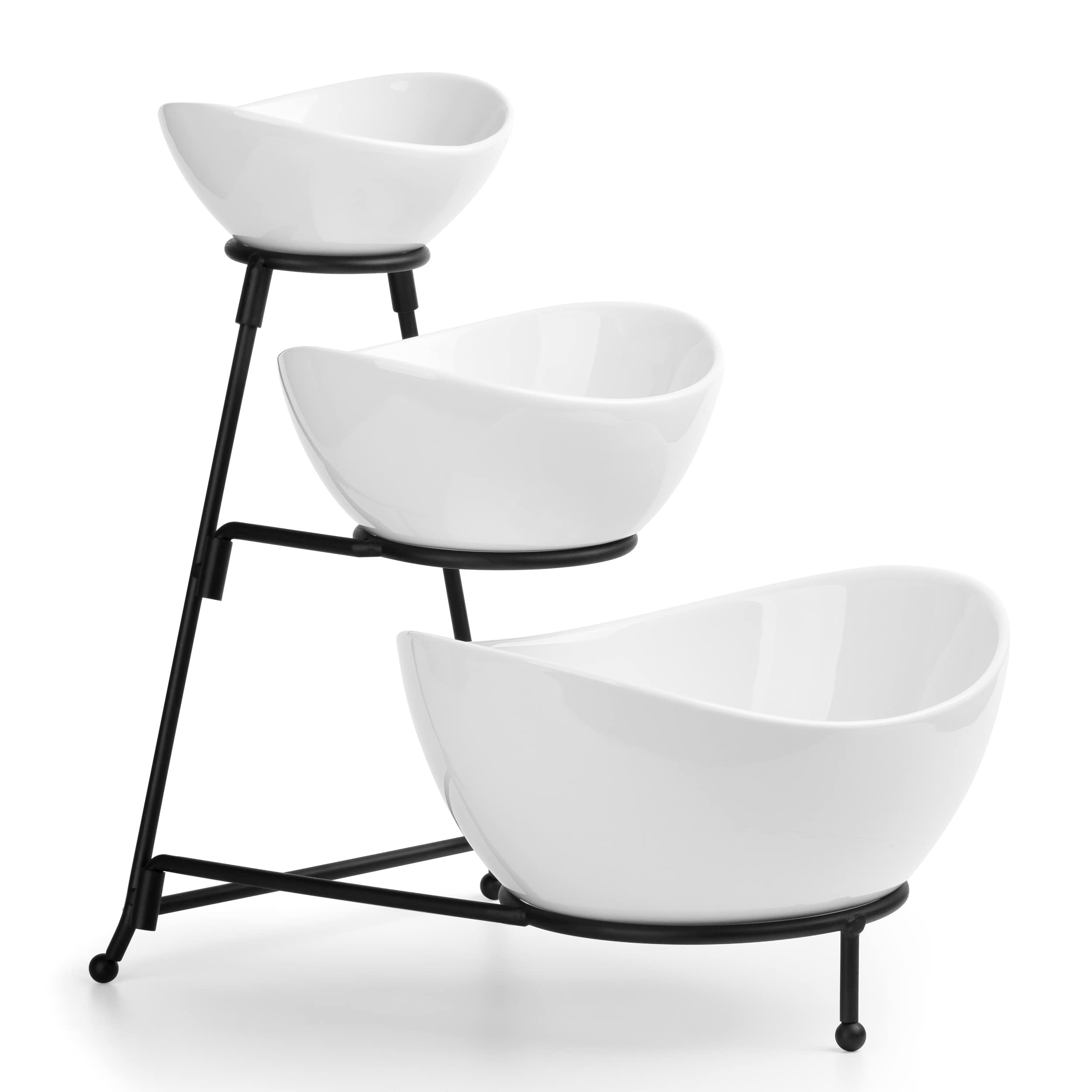 3 Tier Serving Tray, Chip and Dip Serving Set Oval Serving Bowl Set Serving Dish for Entertaining... | Amazon (US)