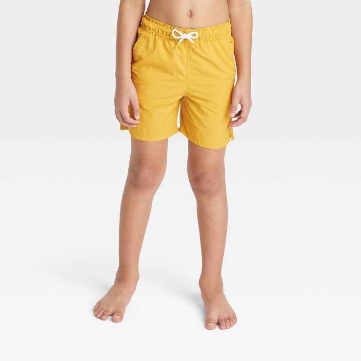 Boys' 'Family Story' Solid Swim Trunks - Cat & Jack™ Yellow | Target