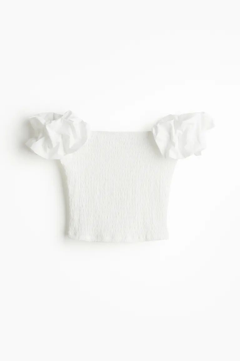 Puff-sleeved Off-the-shoulder Top | H&M (US + CA)
