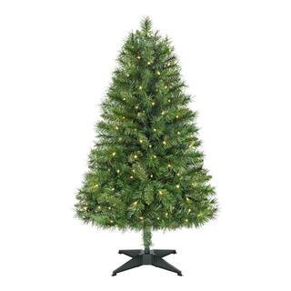 4 ft. Woodtrail Fir LED Pre-Lit Artificial Christmas Tree T8 | The Home Depot