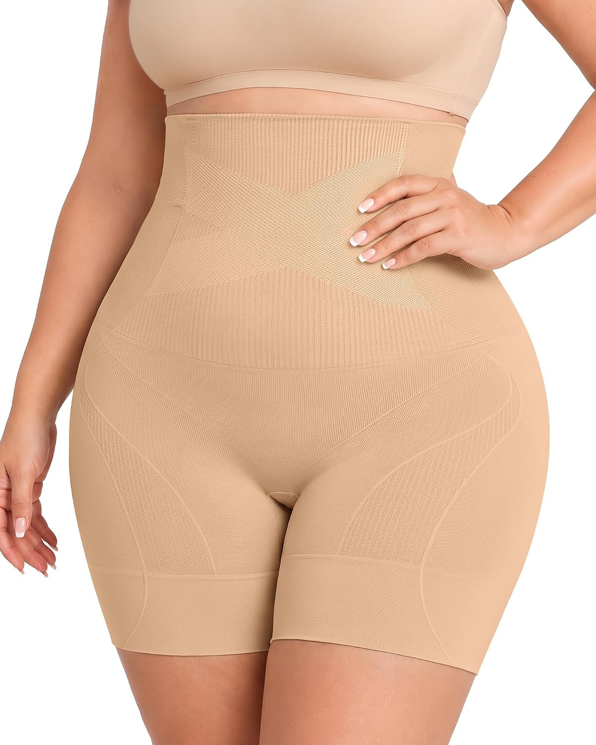 OEAK Women Shapewear Tummy Control Body Shaper Shorts Plus Underwear | Butt Lifting Shapewear,Thigh Slimmer,High Waisted,Stay-Put,Invisible Support,Comfort,for Under Dresses | Amazon (US)