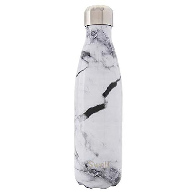 S'well ELWM-17-B16 Vacuum Insulated Stainless Steel Water Bottle, Double Wall, 17 oz, White Marble | Amazon (US)